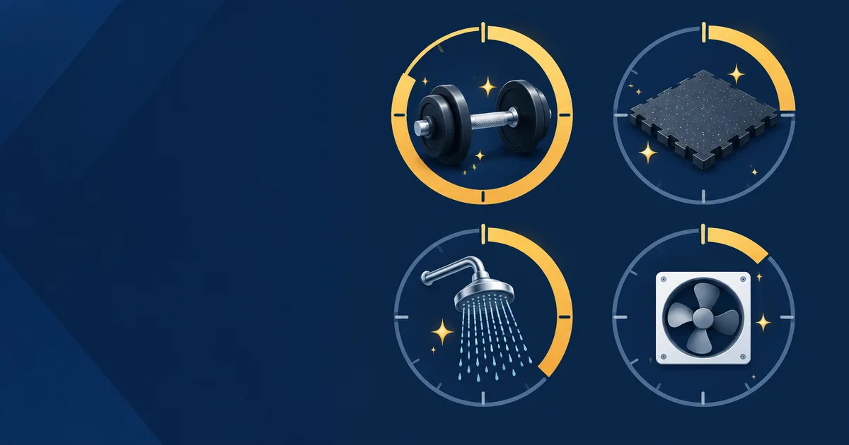 Illustration of gym cleaning frequency by zone